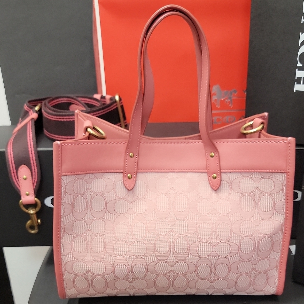 Coach Field Tote 30 In Signature Jacquard No. C3282 - Picture 3 of 13